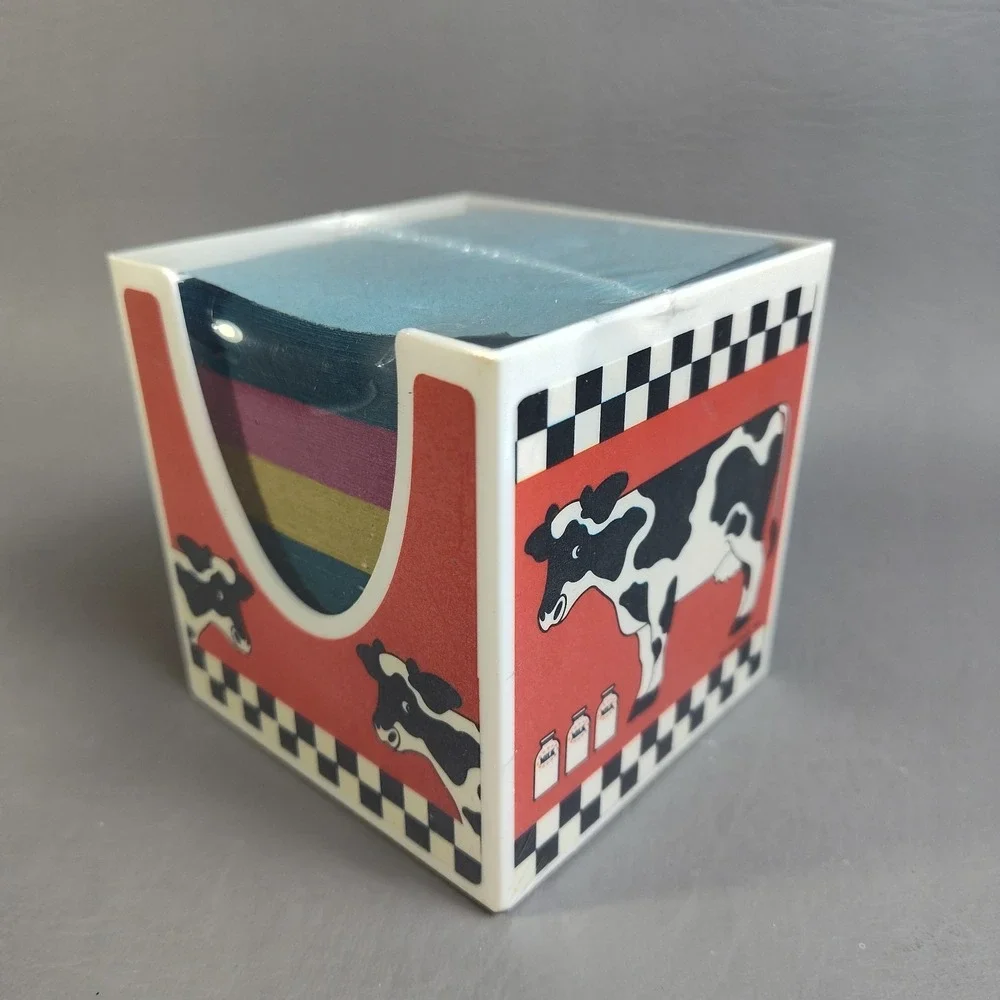 Vintage Lisa Frank Stationery‎ Cube Cow Checkered Milk #P531 RedBlack NEW SEALED